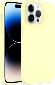 AVY Apple iPhone 13 Pro Hoesje Liquid Silicone met MagSafe Butter Yellow