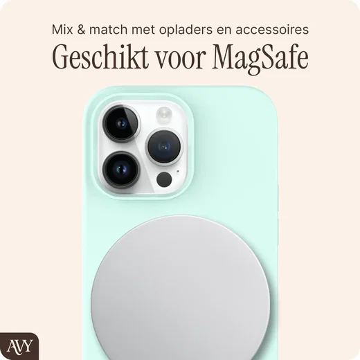 AVY Apple iPhone 13 Pro Hoesje Liquid Silicone met MagSafe Matcha afbeelding 8