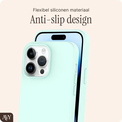AVY Apple iPhone 13 Pro Hoesje Liquid Silicone met MagSafe Matcha afbeelding 7