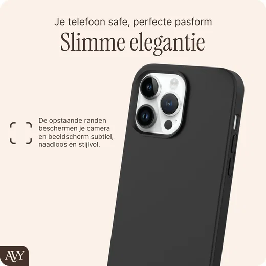 AVY Apple iPhone 13 Pro Max Hoesje Liquid Silicone met MagSafe Zwart afbeelding 9
