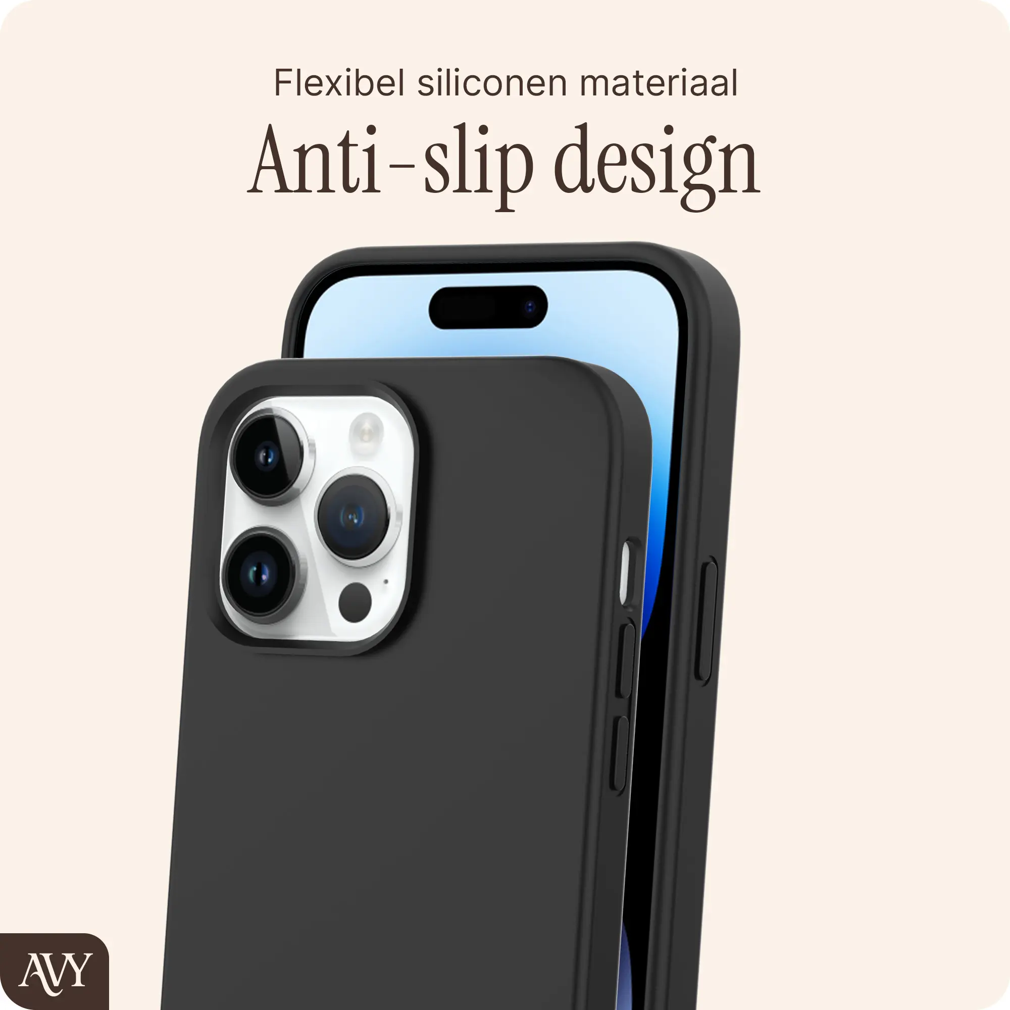 AVY Apple iPhone 13 Pro Max Hoesje Liquid Silicone met MagSafe Zwart afbeelding 7