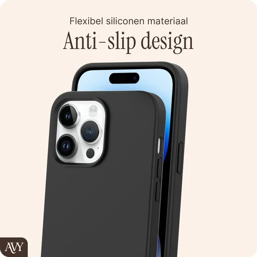 AVY Apple iPhone 13 Pro Max Hoesje Liquid Silicone met MagSafe Zwart afbeelding 7