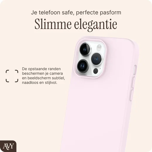 AVY Apple iPhone 13 Pro Max Hoesje Liquid Silicone met MagSafe Roze afbeelding 9