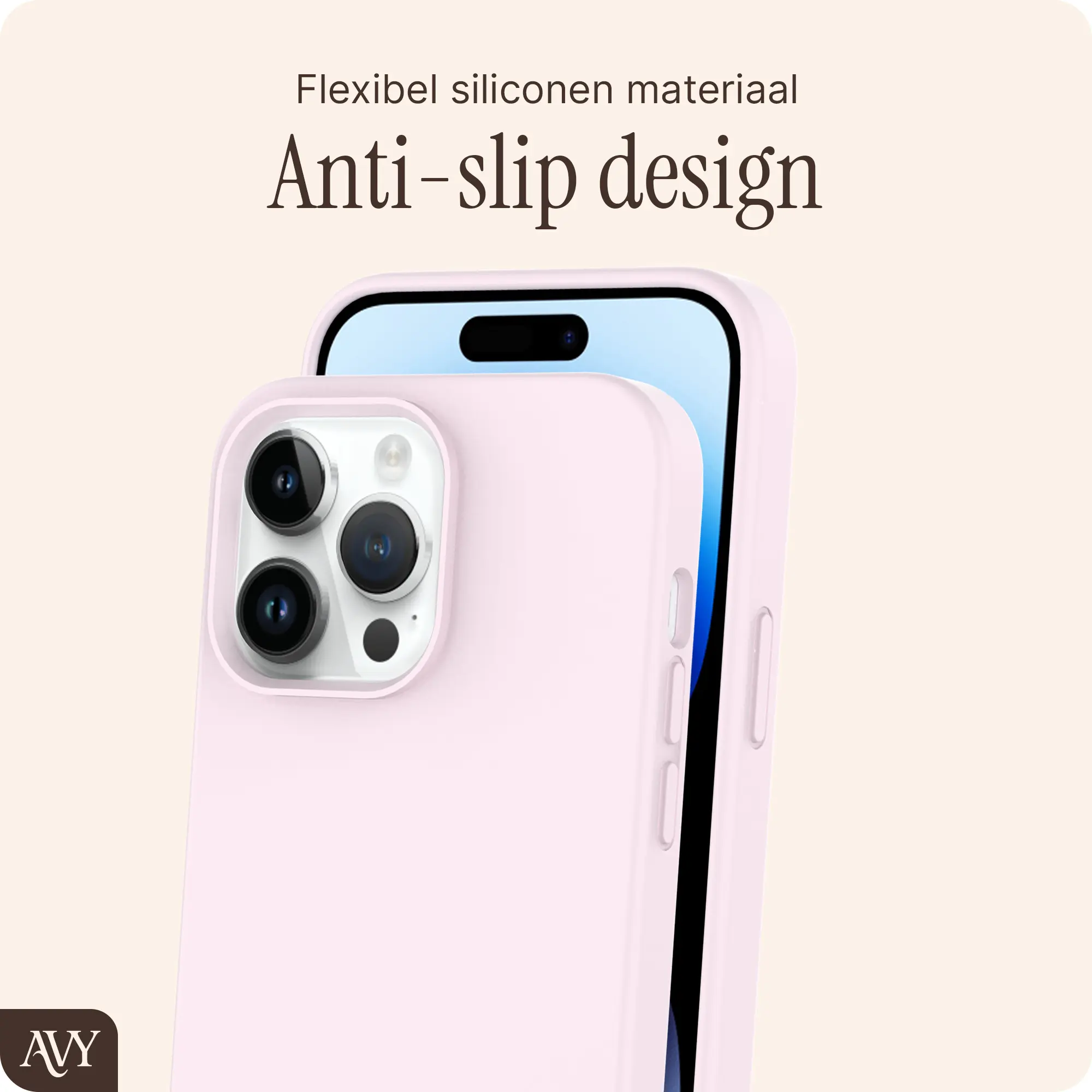 AVY Apple iPhone 13 Pro Max Hoesje Liquid Silicone met MagSafe Roze afbeelding 7