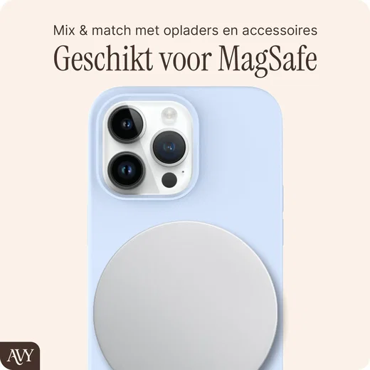 AVY Apple iPhone 13 Pro Max Hoesje Liquid Silicone met MagSafe Blauw afbeelding 8