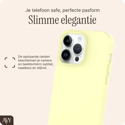 AVY Apple iPhone 13 Pro Max Hoesje Liquid Silicone met MagSafe Butter Yellow afbeelding 9