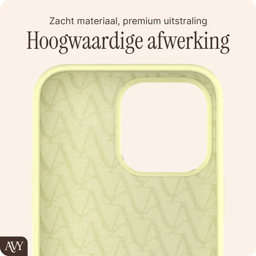 AVY Apple iPhone 13 Pro Max Hoesje Liquid Silicone met MagSafe Butter Yellow afbeelding 10