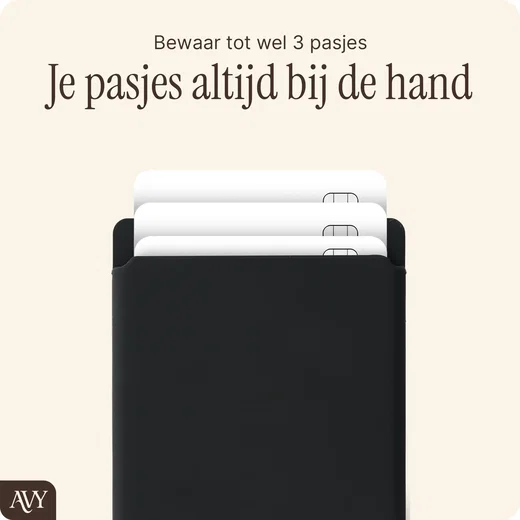 AVY Liquid Silicone Wallet MagSafe Kaarthouder / Pasjeshouder Zwart afbeelding 2