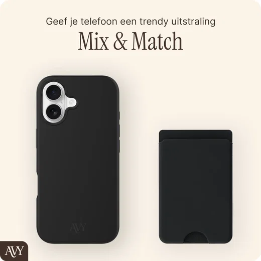 AVY Liquid Silicone Wallet MagSafe Kaarthouder / Pasjeshouder Zwart afbeelding 3