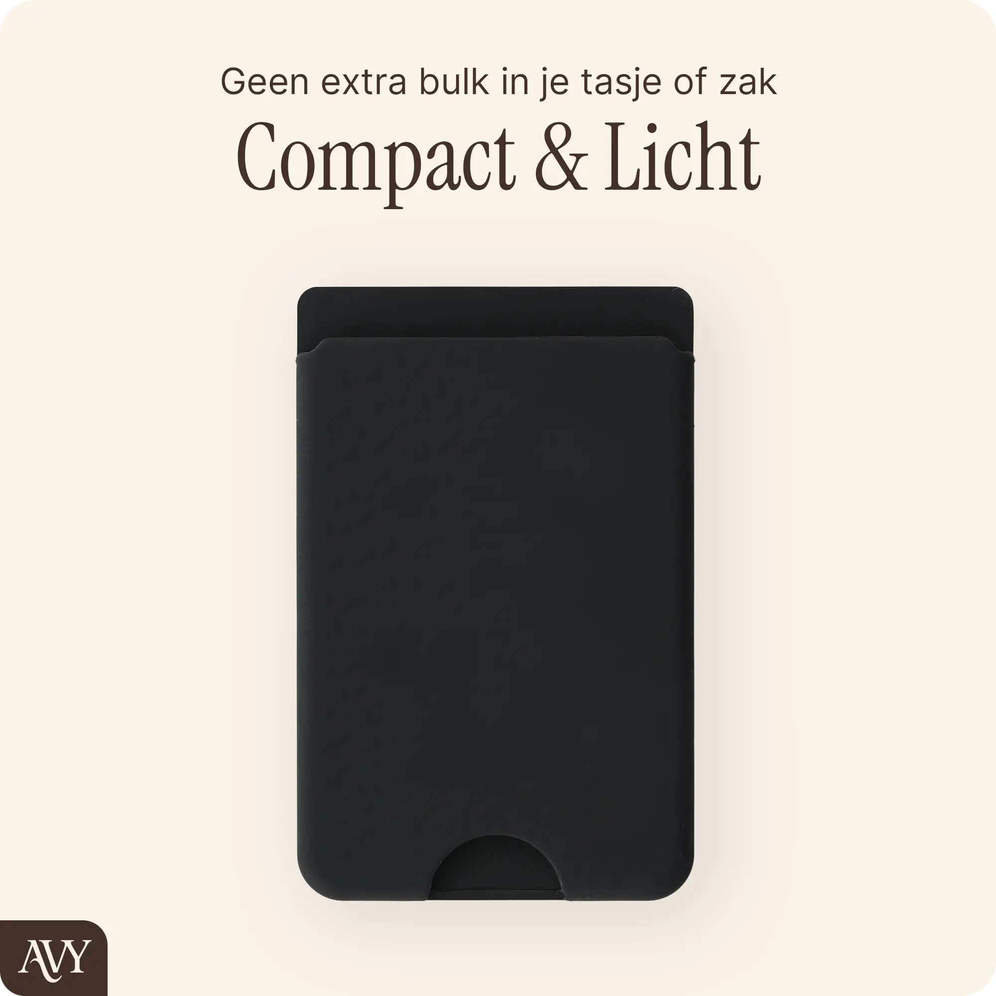 AVY Liquid Silicone Wallet MagSafe Kaarthouder / Pasjeshouder Zwart afbeelding 4