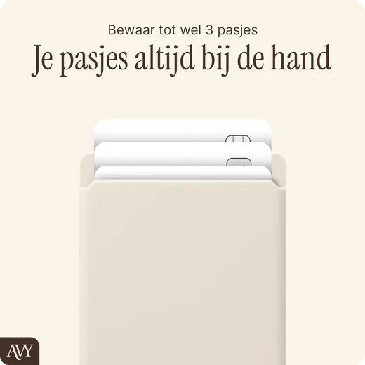 AVY Liquid Silicone Wallet MagSafe Kaarthouder / Pasjeshouder Beige afbeelding 2