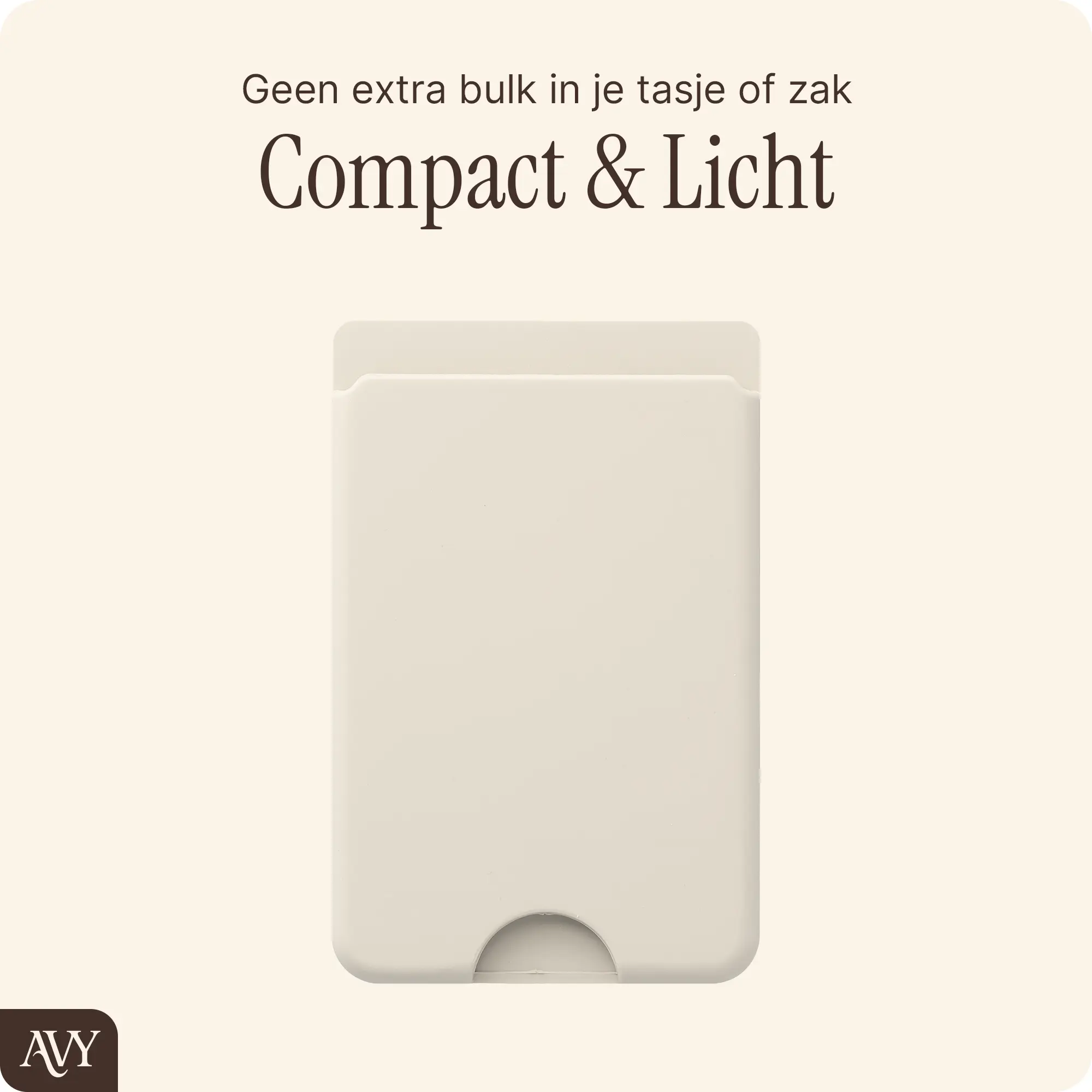 AVY Liquid Silicone Wallet MagSafe Kaarthouder / Pasjeshouder Beige afbeelding 4