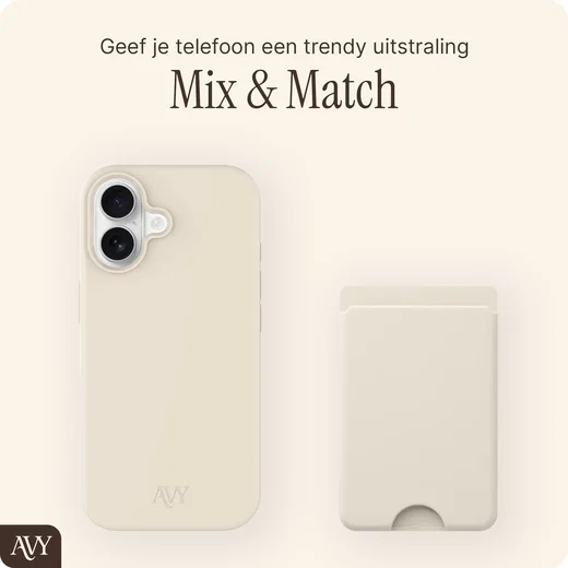 AVY Liquid Silicone Wallet MagSafe Kaarthouder / Pasjeshouder Beige afbeelding 3