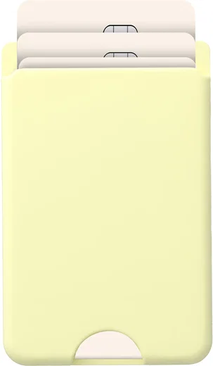 AVY Liquid Silicone Wallet MagSafe Kaarthouder / Pasjeshouder Butter Yellow afbeelding 1