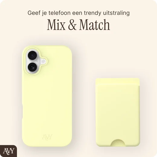 AVY Liquid Silicone Wallet MagSafe Kaarthouder / Pasjeshouder Butter Yellow afbeelding 3