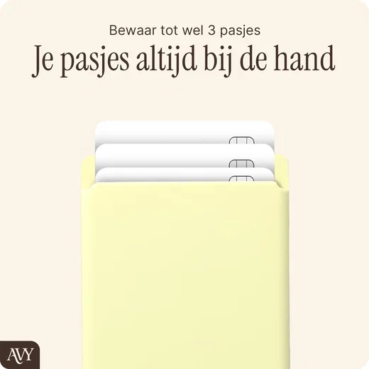 AVY Liquid Silicone Wallet MagSafe Kaarthouder / Pasjeshouder Butter Yellow afbeelding 2