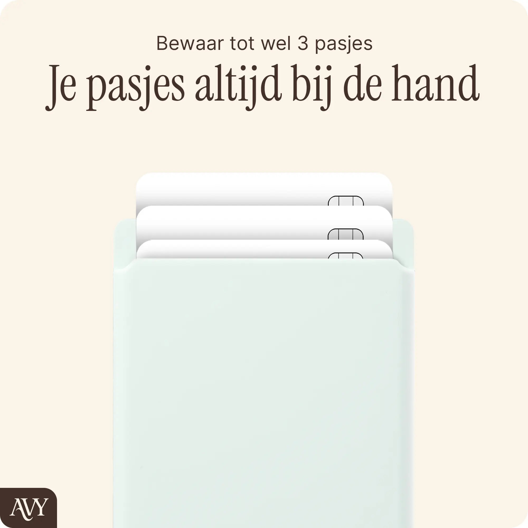 AVY Liquid Silicone Wallet MagSafe Kaarthouder / Pasjeshouder Matcha afbeelding 2