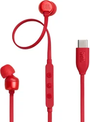 JBL Tune 310C USB‑C In‑Ear Oordopjes met Microfoon Rood afbeelding