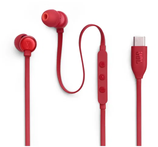 JBL Tune 310C USB‑C In‑Ear Oordopjes met Microfoon Rood afbeelding 4