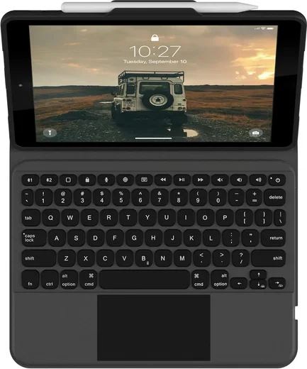 UAG Apple iPad 10.2 (2019/2020/2021) Rugged Toetsenbord Hoes met Trackpad Zwart afbeelding 7