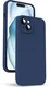 Apple iPhone 15 Hoesje Camera Bescherming Siliconen Back Cover Blauw