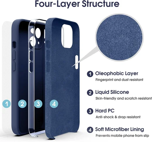 Apple iPhone 15 Hoesje Camera Bescherming Siliconen Back Cover Blauw afbeelding 7