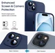Apple iPhone 15 Hoesje Camera Bescherming Siliconen Back Cover Blauw afbeelding 3