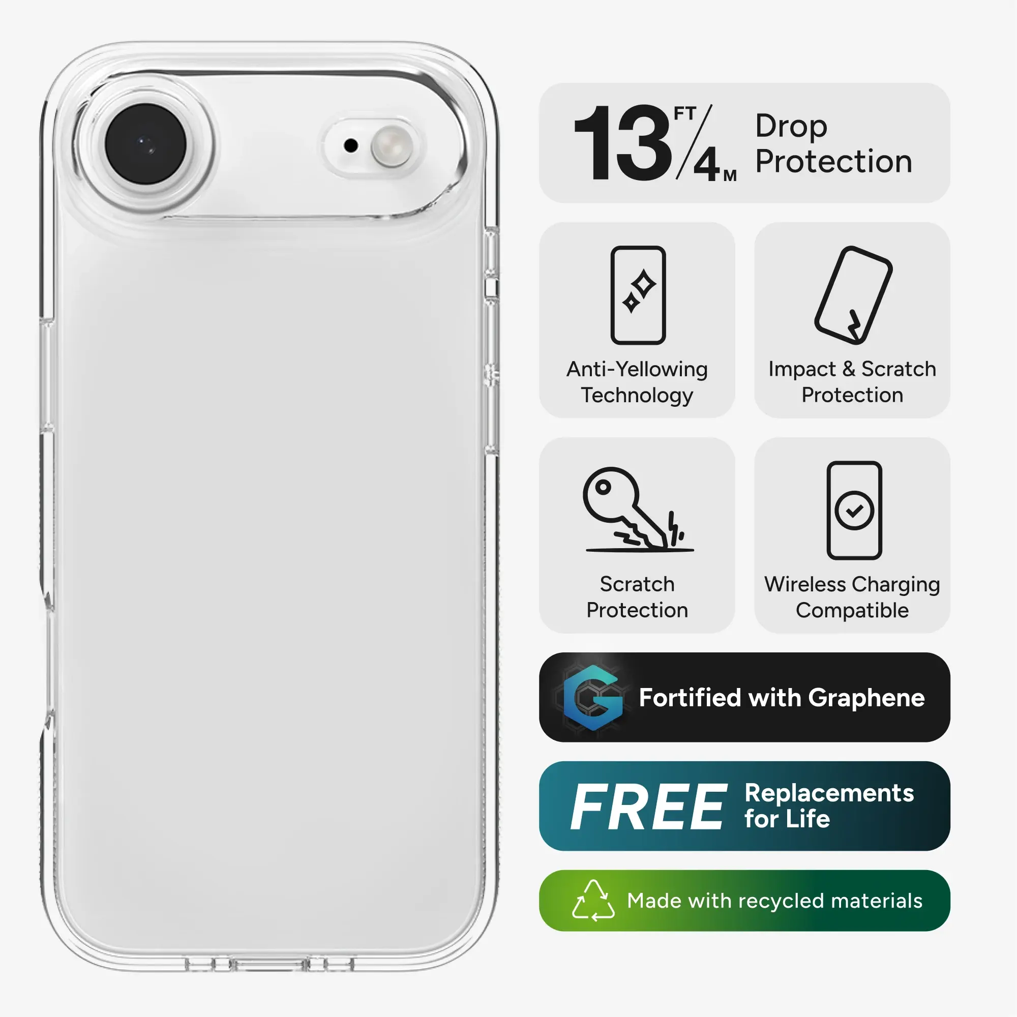 ZAGG Crystal Palace Apple iPhone Air Hoesje 4M DropProof Back Cover Transparant afbeelding 5