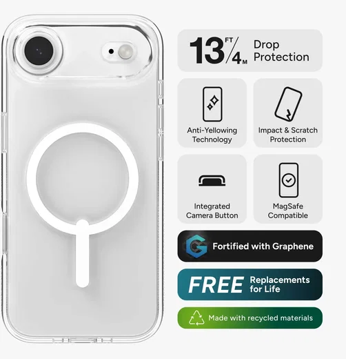 ZAGG Crystal Palace Snap Apple iPhone Air Hoesje MagSafe Back Cover Transparant afbeelding 5