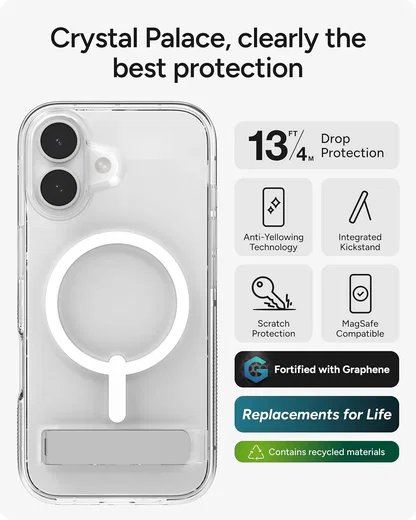 ZAGG Crystal Palace Snap Kickstand Apple iPhone 17 Hoesje MagSafe Transparant afbeelding 2