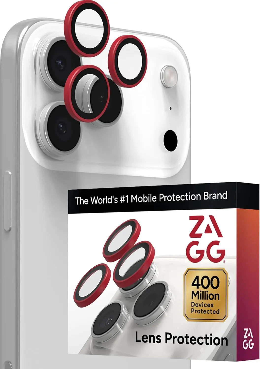 ZAGG Camera Rings iPhone 17 Pro (Max)/16 Pro (Max) CameraProtector Rood afbeelding 1