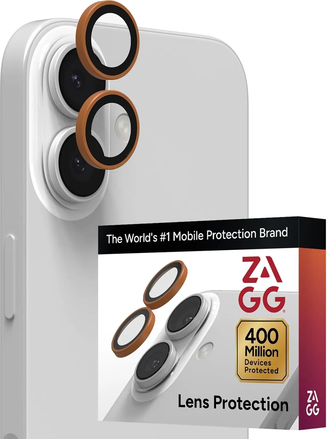ZAGG Camera Rings iPhone 17 / 16 / 16 Plus Camera Protector Oranje afbeelding 1
