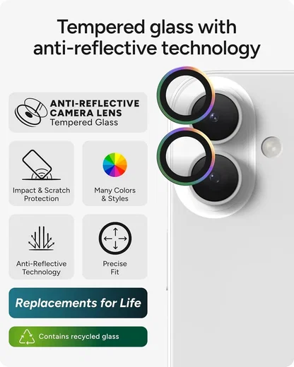 ZAGG Camera Rings iPhone 17 / 16 / 16 Plus Camera Protector Chrome afbeelding 2