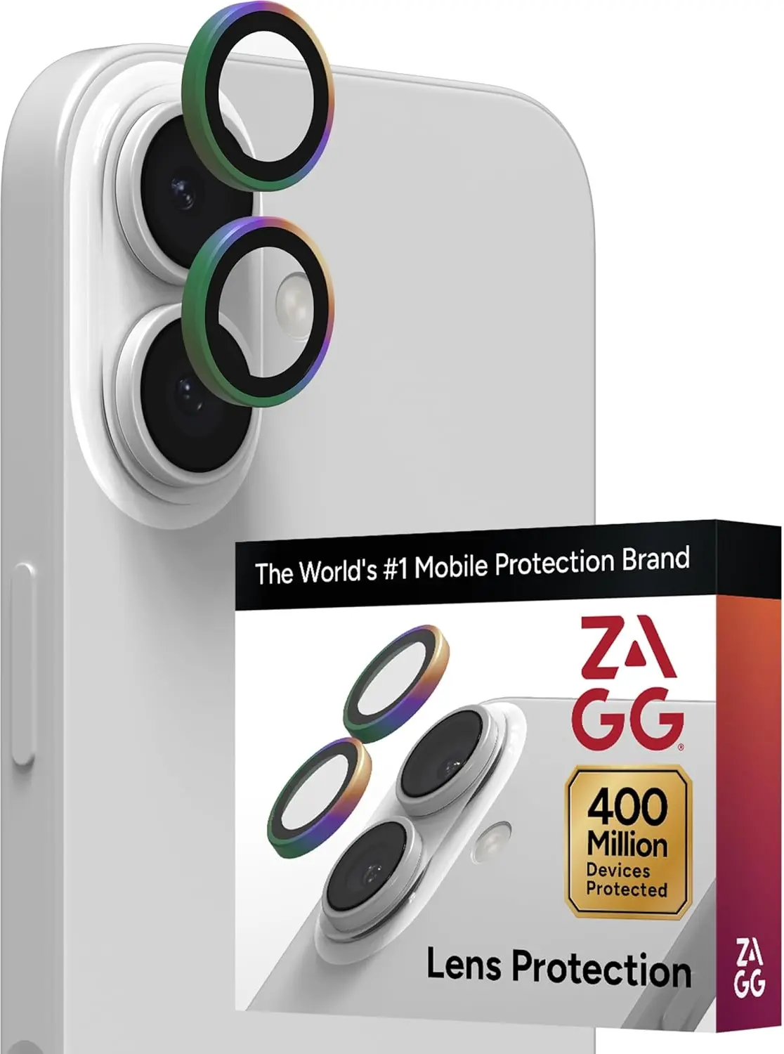 ZAGG Camera Rings iPhone 17 / 16 / 16 Plus Camera Protector Chrome afbeelding 1
