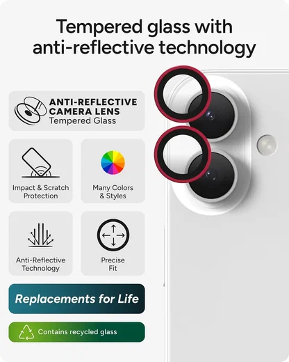 ZAGG Camera Rings iPhone 17 / 16 / 16 Plus Camera Protector Roze afbeelding 2