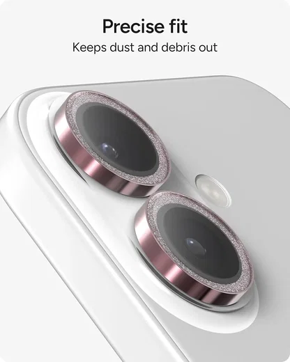ZAGG Camera Rings iPhone 17 / 16 / 16 Plus Camera Protector Roze Glitter afbeelding 5