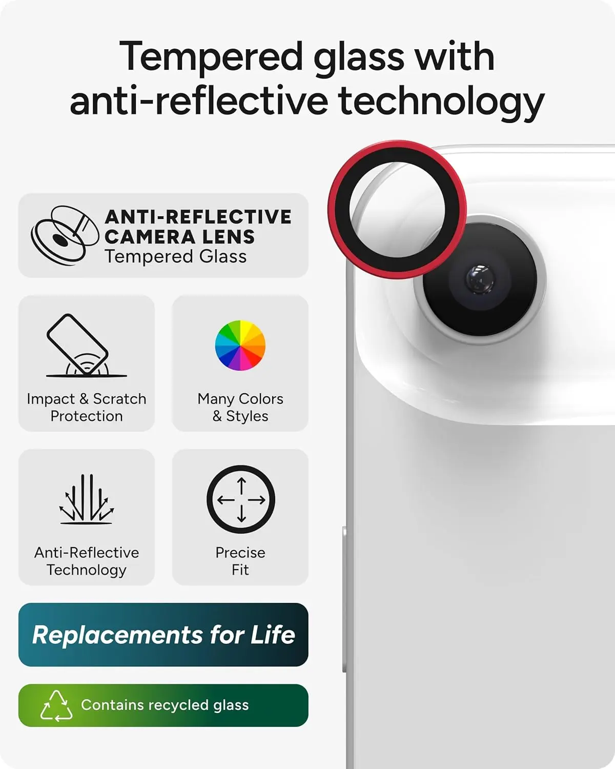 ZAGG Camera Rings Apple iPhone Air Camera Protector Rood afbeelding 2