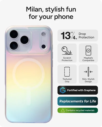 ZAGG Milan Snap Apple iPhone 17 Pro Max Hoesje MagSafe Back Cover Iridescent afbeelding 5