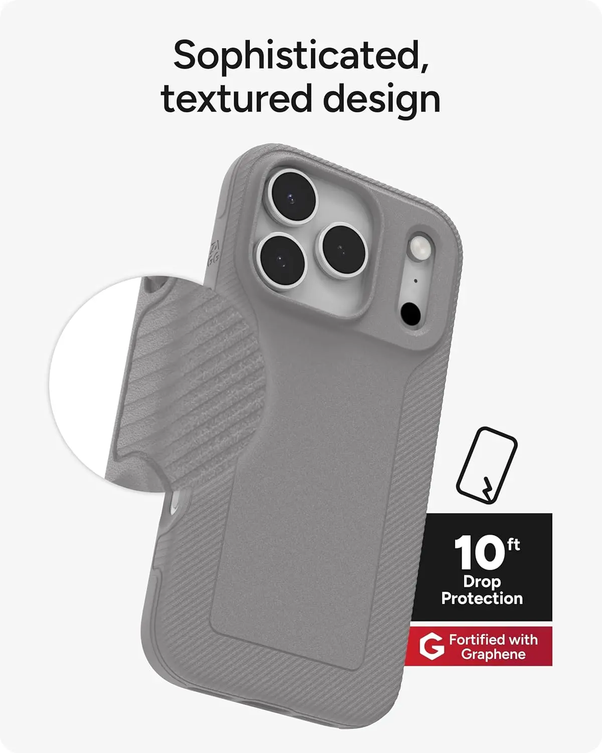 ZAGG Luxe Snap Apple iPhone 17 Pro Hoesje MagSafe Back Cover Grijs afbeelding 5