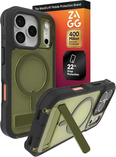 ZAGG Rainier Snap Kickstand Apple iPhone 17 Pro Hoesje MagSafe Back Cover Groen afbeelding 1