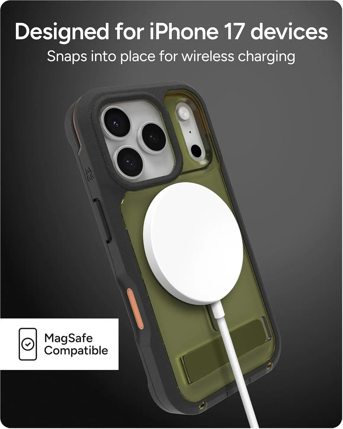 ZAGG Rainier Snap Kickstand Apple iPhone 17 Pro Hoesje MagSafe Back Cover Groen afbeelding 6