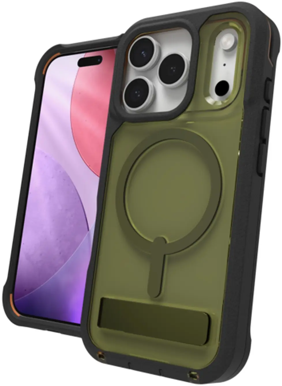 ZAGG Rainier Snap Kickstand Apple iPhone 17 Pro Hoesje MagSafe Back Cover Groen afbeelding 2