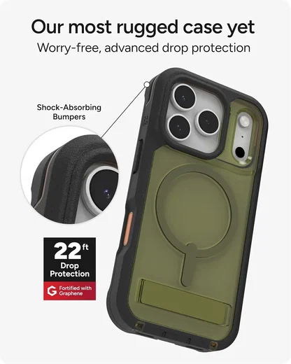 ZAGG Rainier Snap Kickstand Apple iPhone 17 Pro Hoesje MagSafe Back Cover Groen afbeelding 4