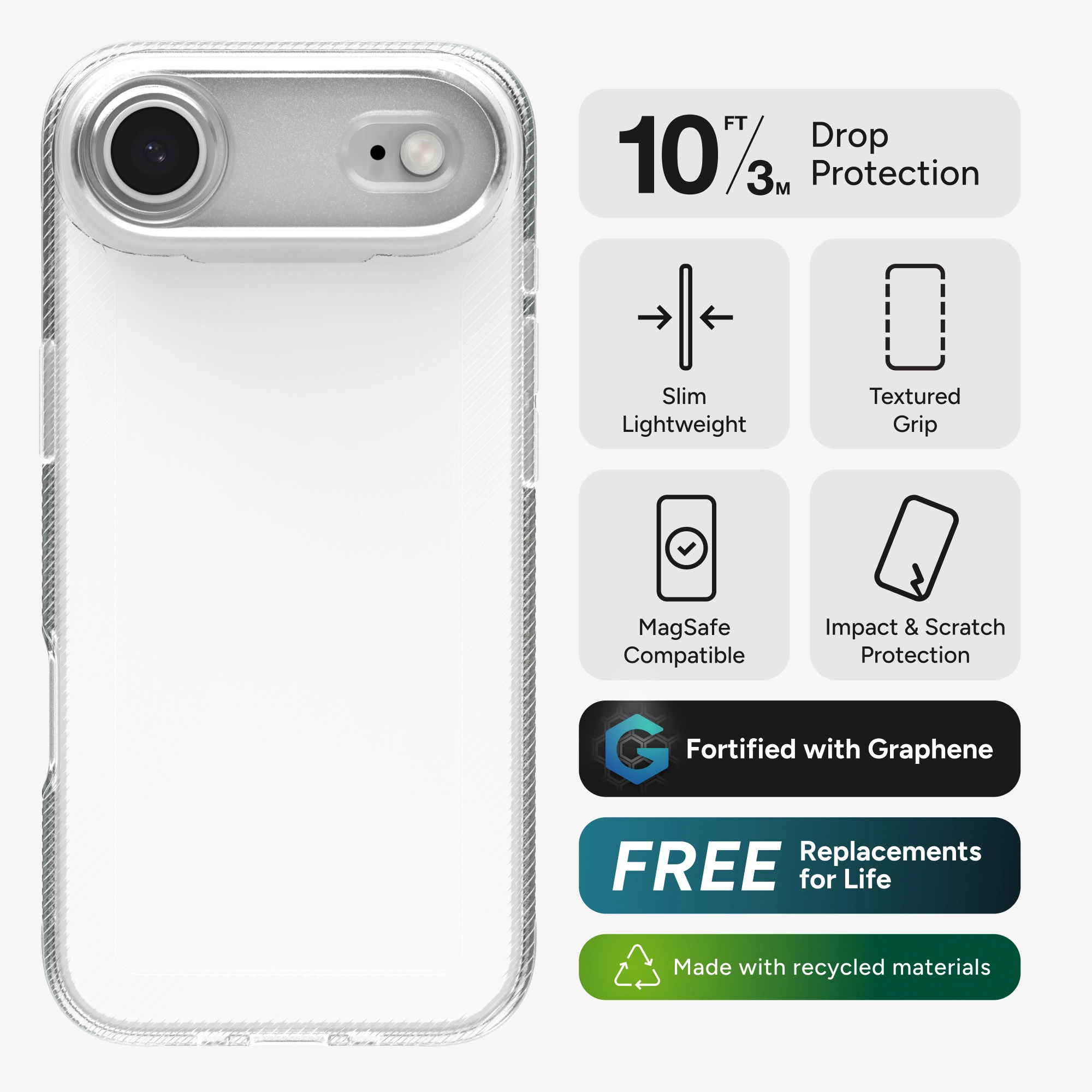 ZAGG Luxe Apple iPhone Air MagSafe Hoesje Back Cover Transparant afbeelding 4