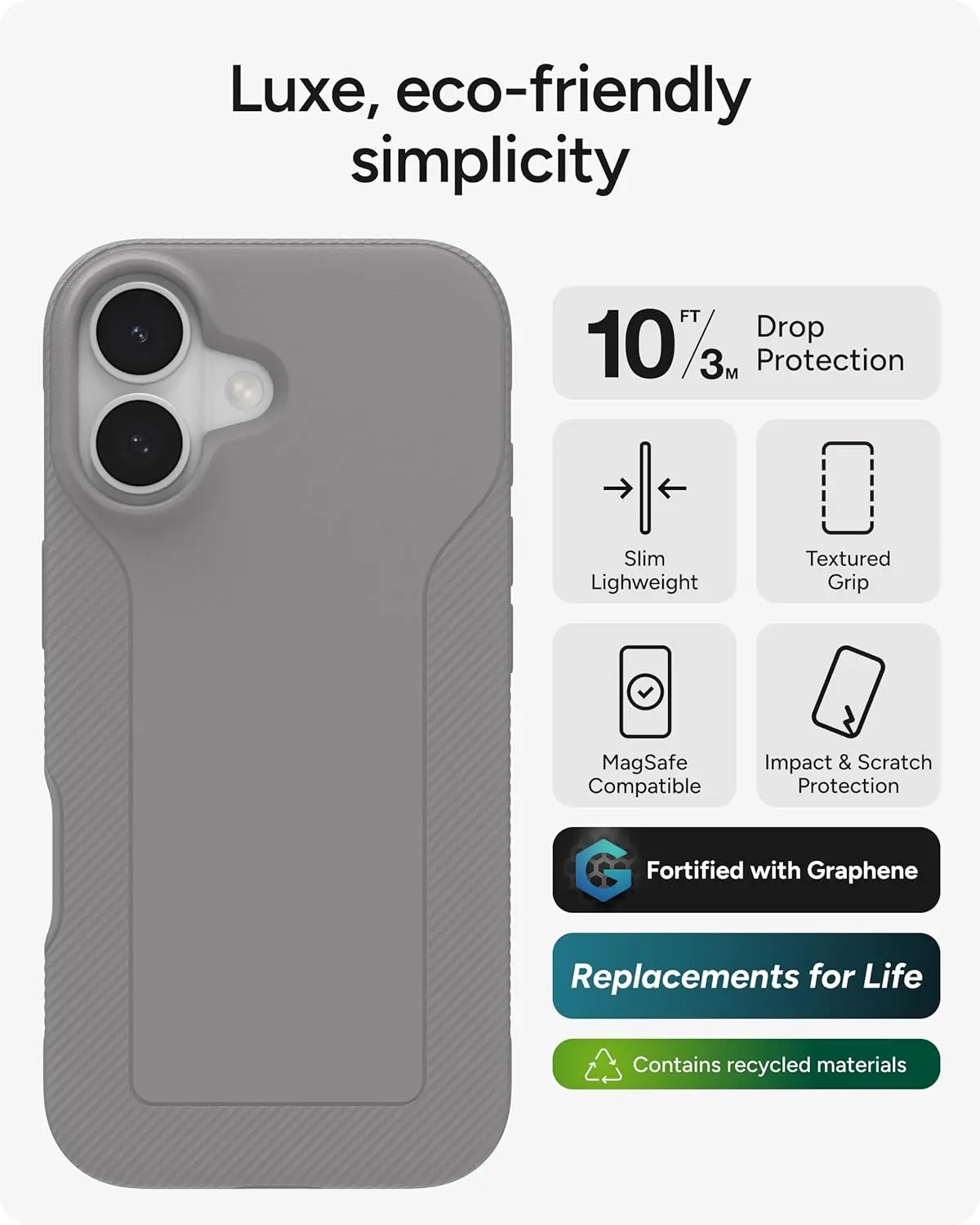 ZAGG Luxe Snap Apple iPhone 17 Hoesje MagSafe Back Cover Grijs afbeelding 2