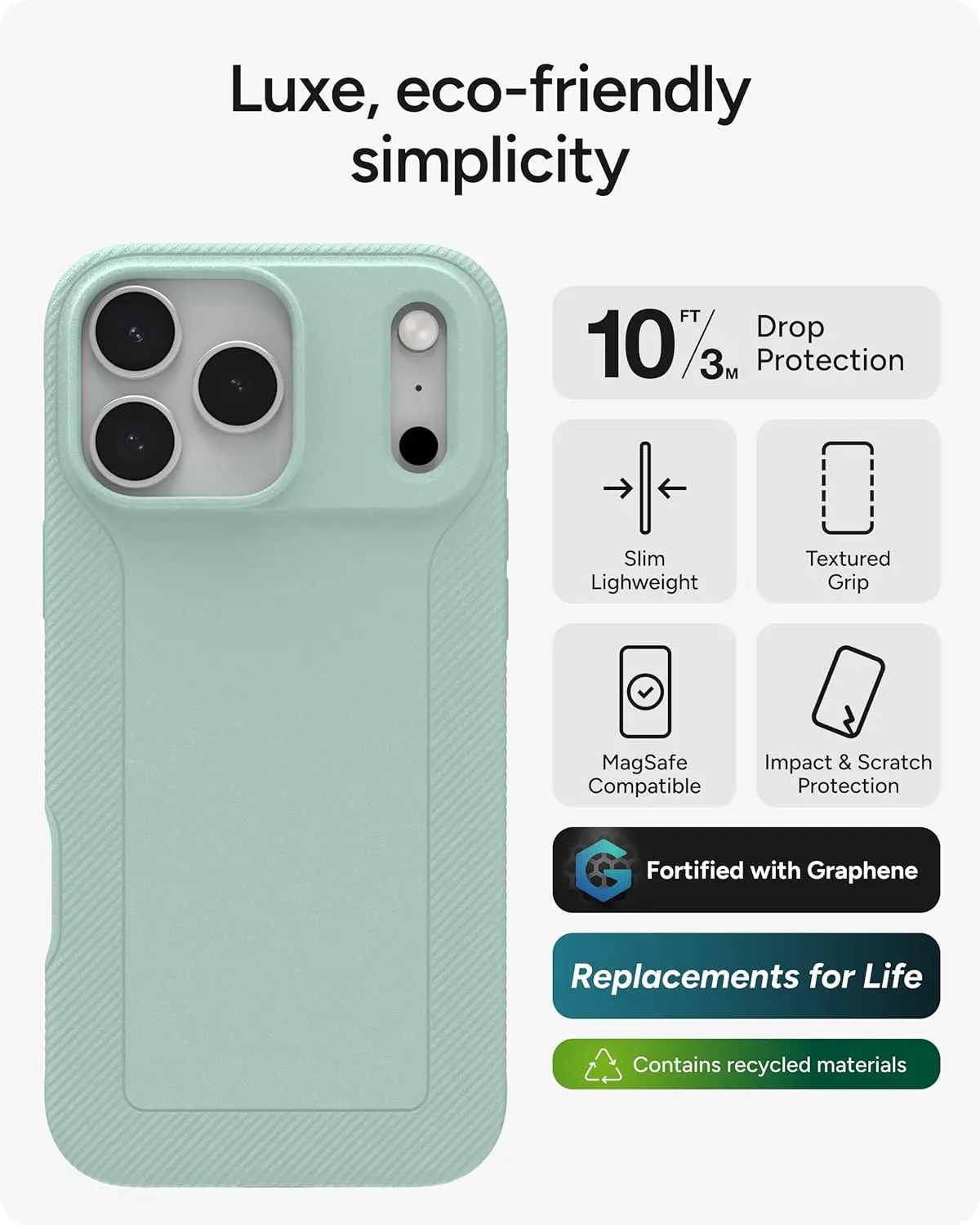 ZAGG Luxe Snap Apple iPhone 17 Pro Max Hoesje MagSafe Back Cover Mint afbeelding 2