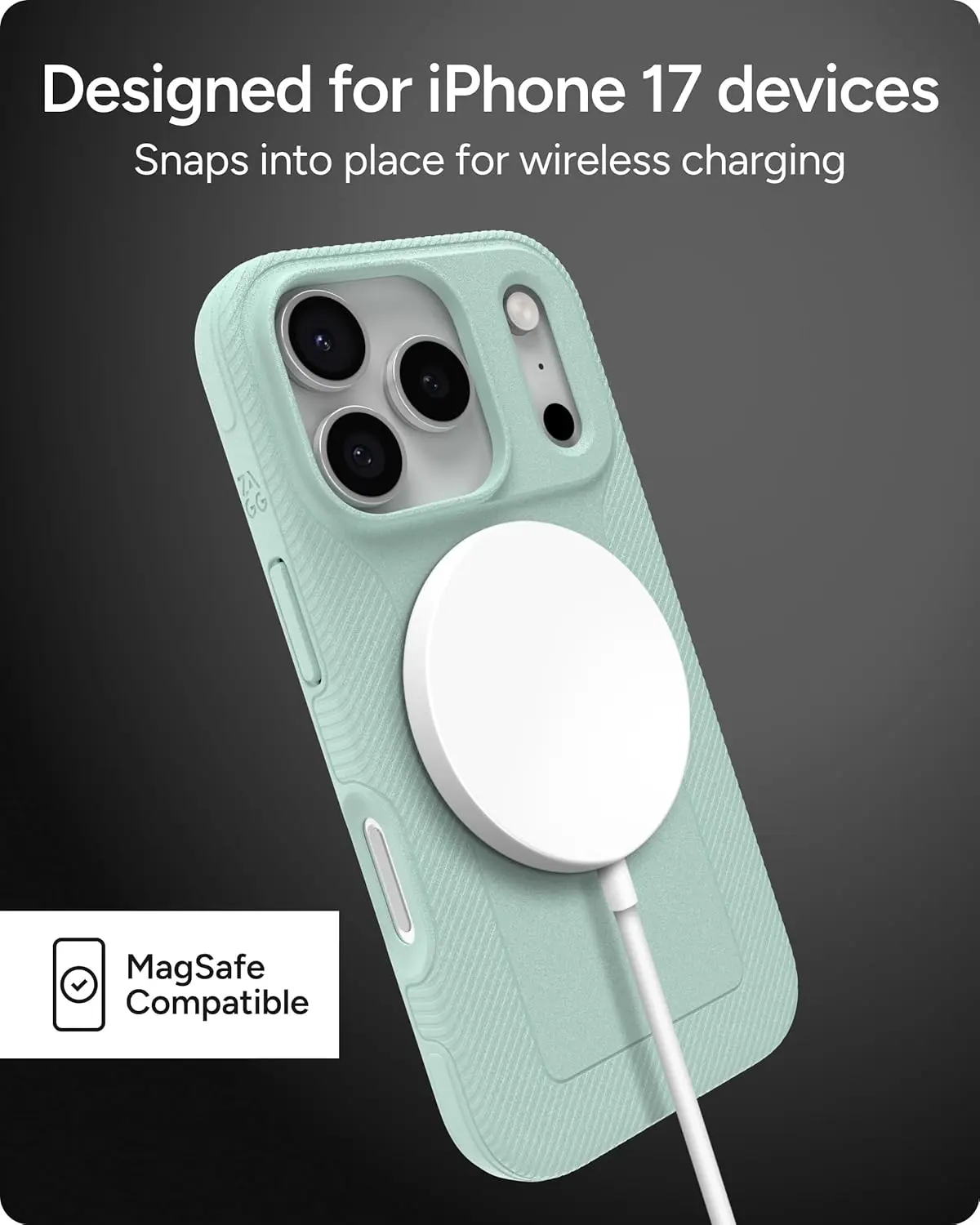 ZAGG Luxe Snap Apple iPhone 17 Pro Hoesje MagSafe Back Cover Mint afbeelding 4