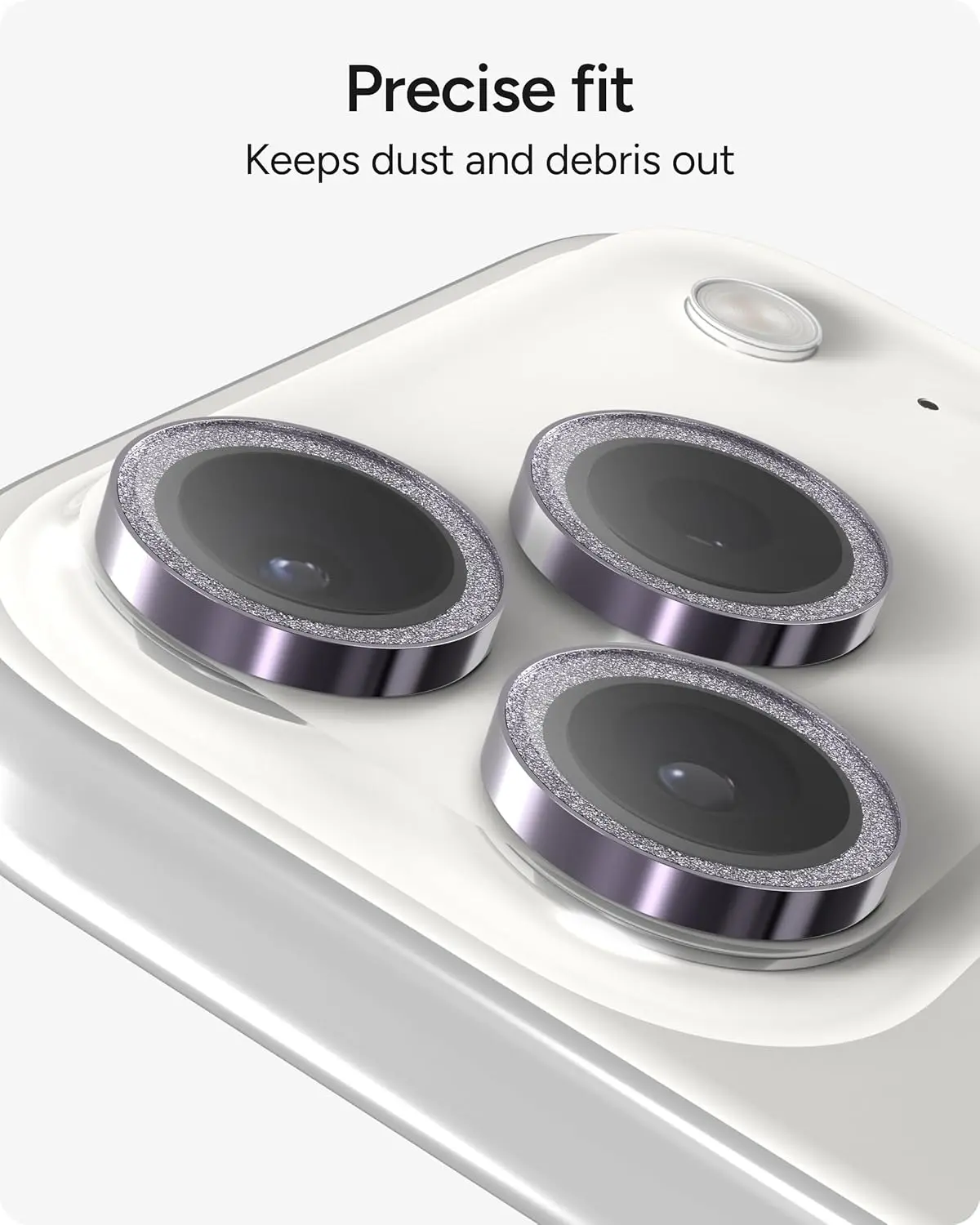 ZAGG Camera Rings iPhone 17 Pro (Max)/16 Pro (Max) CameraProtector Paars Glitter afbeelding 6