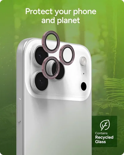 ZAGG Camera Rings iPhone 17 Pro (Max)/16 Pro (Max) CameraProtector Roze Glitter afbeelding 7
