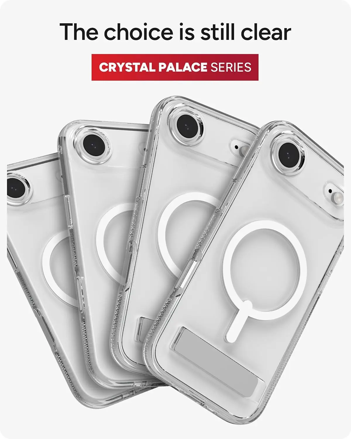 ZAGG Crystal Palace Snap Kickstand iPhone Air Hoesje MagSafe Transparant afbeelding 6